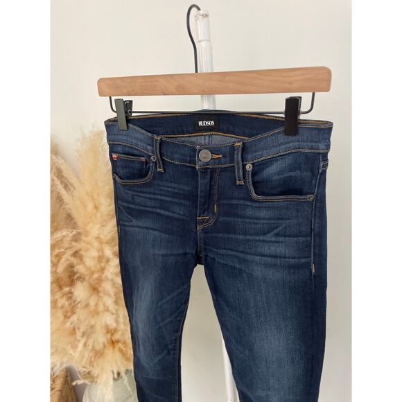 Hudson Krista Super Skinny Jeans Size 25 Raw Hem Casual Dark Wash Denim - Picture 4 of 10